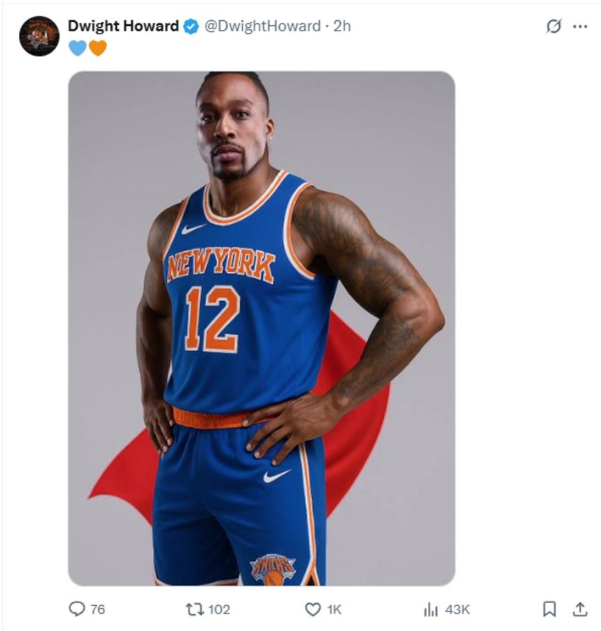 難道說(shuō)？尼克斯步行者G4賽后 霍華德發(fā)推身披尼克斯戰(zhàn)袍